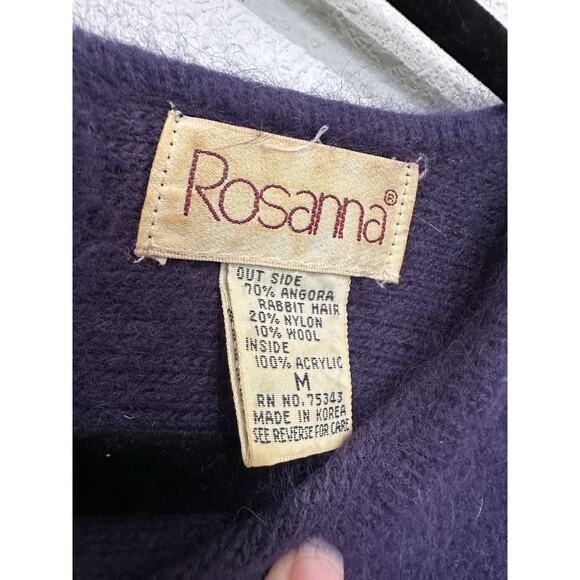 Rosanna sweater angora (rabbit hair) blend Size M Purple Color fuzzy texture.Y2K - Picture 5 of 8